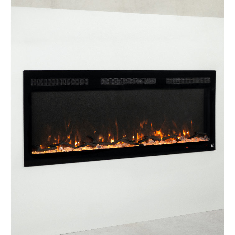 Touchstone Sideline Fury 46 Inch Wide Smart Electric Fireplace Thin 4.5 Inch Depth Recessed